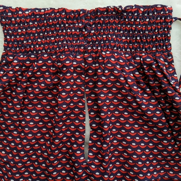Splendid Tank Swing Sleeveless Halter Keyhole Neck Smocked Red White Navy XL NWT - Picture 5 of 16